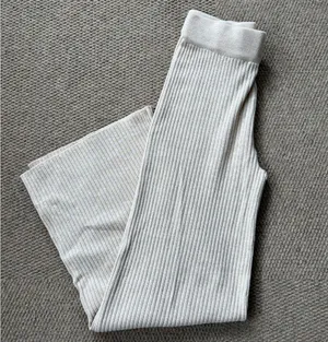 SheIn Cream Ribbed Knit Pants thumbnail 2
