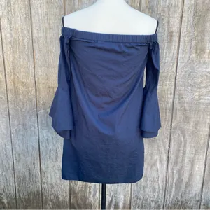 Amanda Uprichard Arabelle Dress with Off-the-Shoulder Bell-Sleeve Navy blue thumbnail 7
