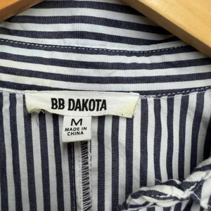 BB Dakota Navy Blue White Striped Cotton Long Sleeve Shirt Dress M‎ Prep Coastal thumbnail 2