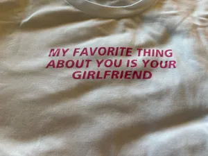 SHEIN White Tee with Pink Slogan Size XL thumbnail 2