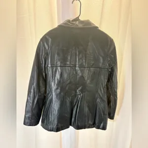 Vintage New York by‎ Winlet Women’s Large Black Genuine Leather Jacket EUC thumbnail 4