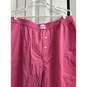 Poppi Pajama Pants Lounge‎ Merch Pink XL NWT Elastic Waist Button Fly thumbnail 3