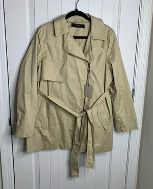 Zara tan‎ belted trench coat size XL women minimalist old money blogger favorite thumbnail 1