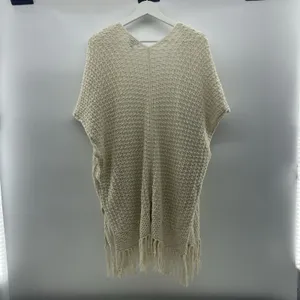 Torrid Sz 1X Cardigan Sweater Open Front Open Knit Fringe Oversized Boho Beige thumbnail 4