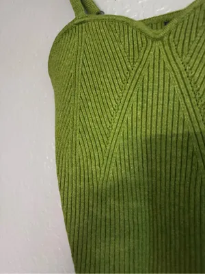 NWT $18 Wild Fable • Crop Top • Green • Adjustable Straps • M thumbnail 5