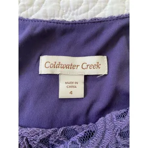 Coldwater Creek Purple Lace Knee Length Dress Size 4 Cap Sleeve​ thumbnail 4