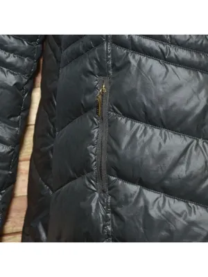 Gallery New York Womens L Long Maxi Puffer Coat Black Faux Fur Hood Quilted thumbnail 5