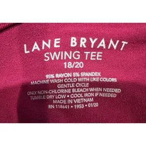 LANE BRYANT TOP BLOUSE COLD SHOULDER TIE BACK SWING TEE Size 18/20 Stretch thumbnail 6
