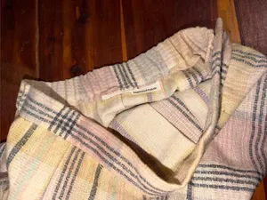 vintage midi skirt plaid 100% wool modest 70s skirt pastels neutrals thumbnail 4