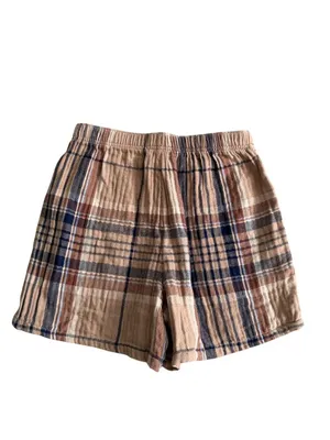AERIE Brown Plaid High Waist Shorts Size XS thumbnail 4