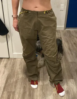Y2k vintage L.E.I low rise baggy utility cargo pants olive green medium thumbnail 4