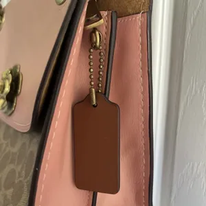 COACH Parker 30585 Pink C Logo Canvas Leather Shoulder Crossbody‎ Bag thumbnail 3