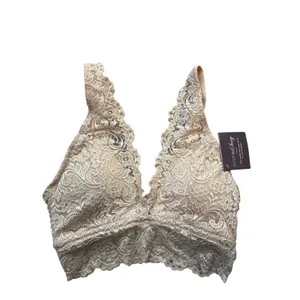 Smart & Sexy Lace Bralette Nude Beige V-Neck Wireless Size S NWT thumbnail 2
