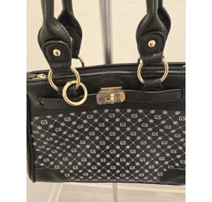 The Danbury Mint GS Monogram Black Handbag NEW Purse Top Handles and Strap thumbnail 2
