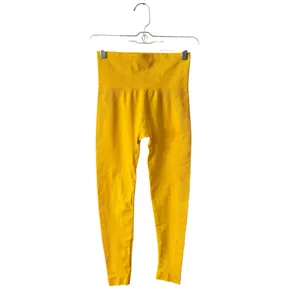 SET Active Yellow‎ Seamless Leggings SM High Rise Ribbed Gym Workout thumbnail 2