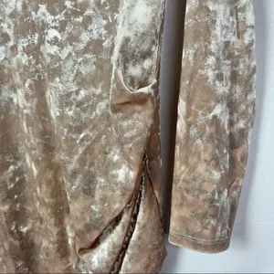 Lulu's Champagne Velvet Long Sleeve Mini Dress‎ L thumbnail 5