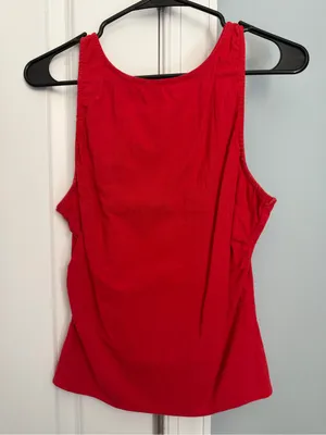 Free People Kaylor Backless Red Linen Top thumbnail 3