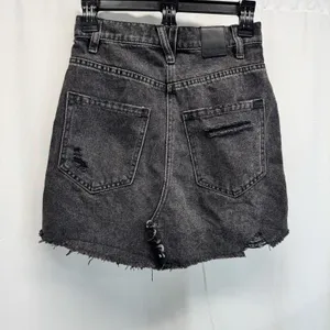 Free People We The Free Brea Denim Mini Skirt 24 XS Black Grunge Goth Edgy thumbnail 7