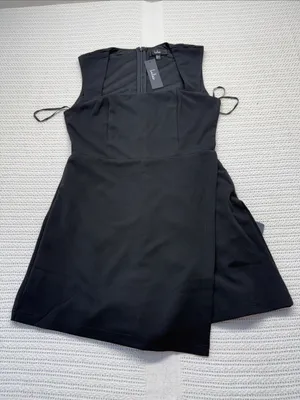 Lulu's Black Enticing Endeavors Black Square Neck Sleeveless Mini Skort Dress thumbnail 3