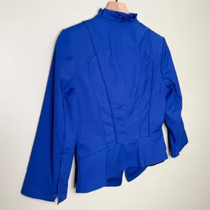 White House Black Market Moto Style Jacket Zip Front Cobalt Blue Women’s Size 8 thumbnail 5