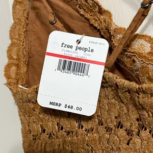 Free People‎ Celine Longline Lace Bralette Burnt Caramel Coquette Boho Festival thumbnail 4