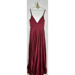 LA FEMME Satin Ballgown in Wine Size US 10 thumbnail 7