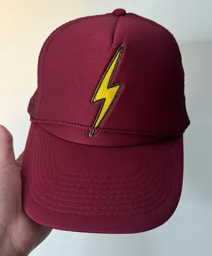 Aviator Nation Vintage Trucker Bolt Hat Maroon One Size thumbnail 1