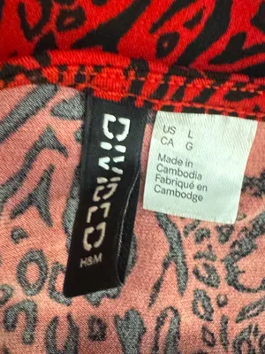 H&M Red and Black Animal Print Slip Dress thumbnail 4