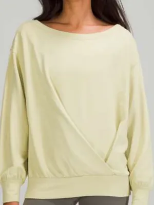 Lululemon Pleated Modal Fleece Pulover Dew Green thumbnail 1