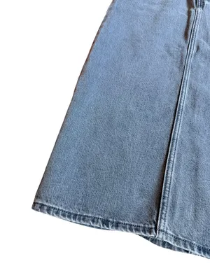 Levi's Grey Denim A Line Maxi Skirt High Slit Five Pocket Size 24 Women's NWT thumbnail 5
