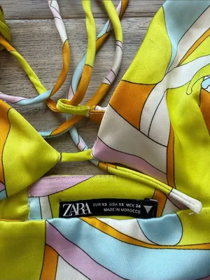 Zara Satin Cut Out Festival Crop Top thumbnail 4