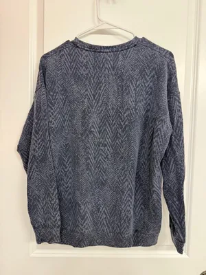 Athleta Navy Abstract Print Soft Crewneck Sweatshirt Women’s Small thumbnail 6