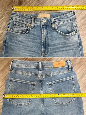 7 For All Mankind Luxe Vintage Cropped Jo Jeans 27 Distressed Wide Leg $228 thumbnail 5