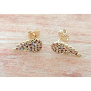 Golden Time Gold-Plated Angel Wing Jewelry Set Featuring Inlaid Colorful Stones thumbnail 3