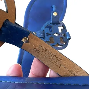 Tory Burch‎ Miller Laguna Blue Snake Embossed Sandals 7.5 thumbnail 5