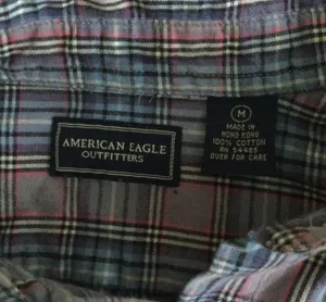 American Eagle Vintage Plaid Purple Button Down Shirt - Sz Medium thumbnail 7