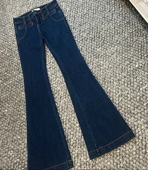 Free People Blue Denim Western Bell Bottom Flare Jean Size 24 thumbnail 1