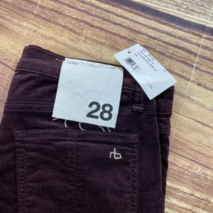 RAG & BONE 10 Inch Crop Flare Burgundy Suede Like Pants Size 28 Made In USA thumbnail 2