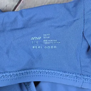 Aerie Real‎ Good Halter Bikini Swim Top Blue Size L thumbnail 4