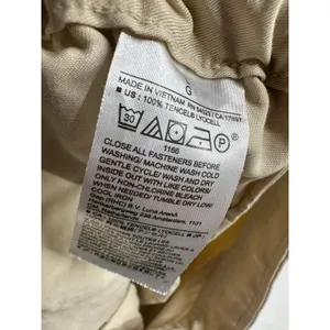 Banana Republic‎ Beige Tencel Wide Leg Pants High Rise Elastic Back Womens Large thumbnail 6