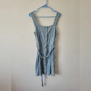 Urban Bliss 100% Cotton Striped Pinafore Dress Seersucker Retro Festival Size 6 thumbnail 5