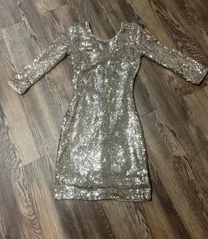 Lulus Dress Sequin Mini Rose Gold Small thumbnail 1