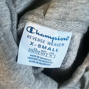 Champion gray pullover cropped hooded sweatshirt thumbnail 2