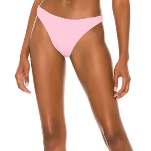 Tularosa Pastel Pink Bikini Bottom SMALL Cheeky Textured Smocked Revolve $78 NEW thumbnail 1
