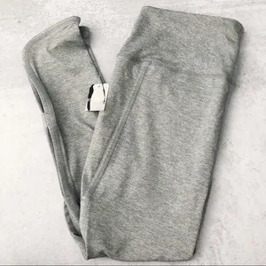 Free People FP Movement Gray High Waist Cut Out Crop Leggings NEW thumbnail 1