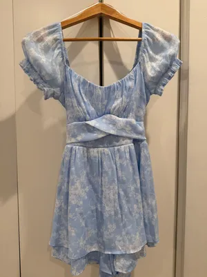 Francesca's Romper Dress Floral thumbnail 1