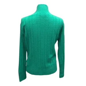 J.Crew Women's XS‎ Green Merino Wool Alpaca Rib Knit Mock Neck Sweater Fall Cozy thumbnail 5