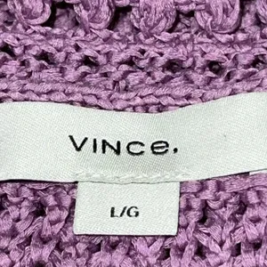 Vince‎ Womens Size Large Crochet Camisole Tank Top Square Neck Knit Purple Lilac thumbnail 8