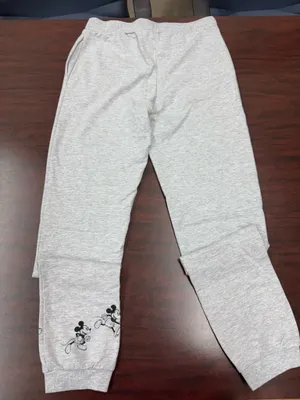 Disney Mickey & Minnie Grey Jogger Sweatpants with Pockets Size Small thumbnail 3