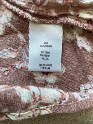 Gypsies & Moondust Floral Crinkle Sleeveless V-Neck Tank Top Brown Pink Large thumbnail 10